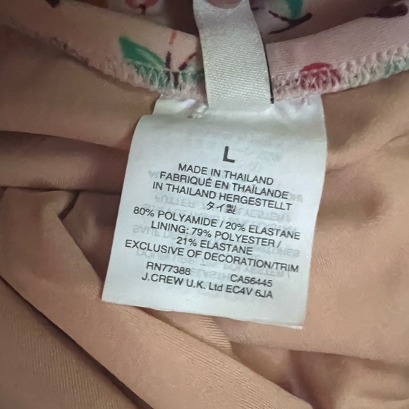 J Crew Cherry print one piece suit Large - Picture 6 of 6